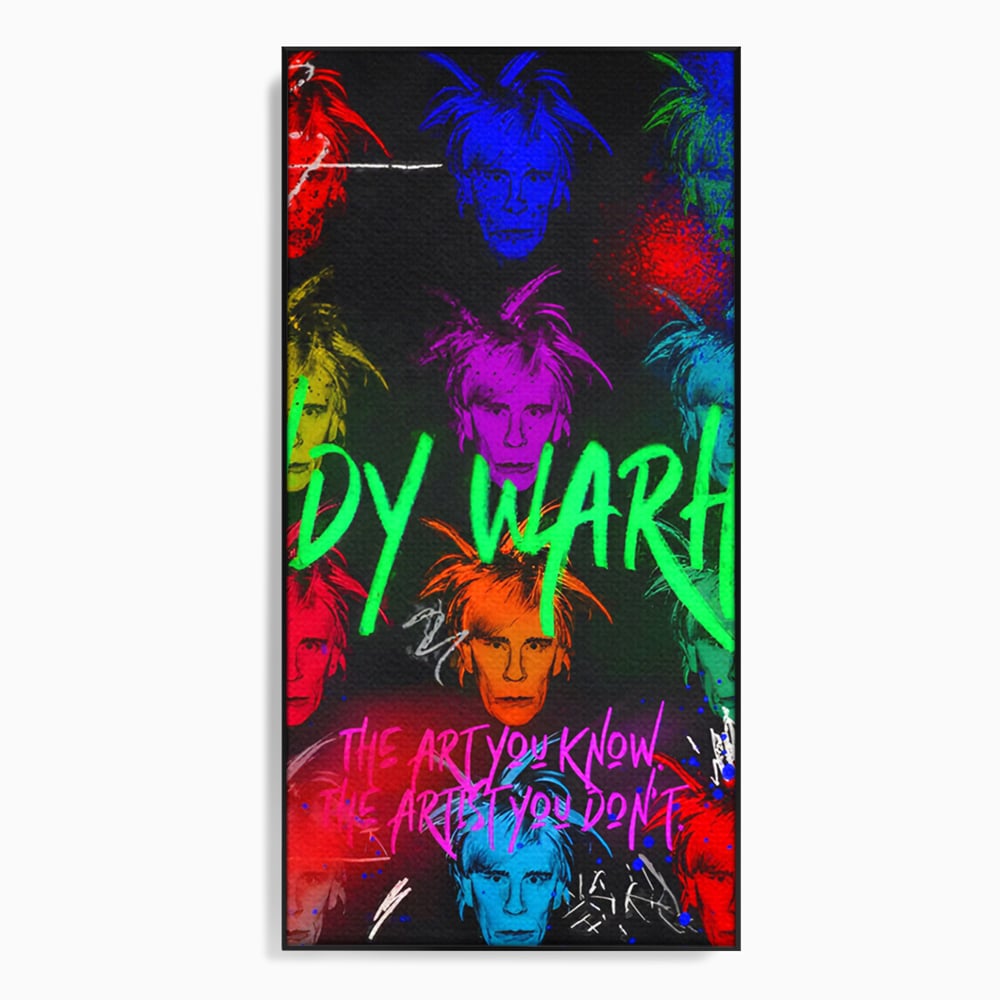 Tablou canvas cu tablou canvas cu portrete pop art andy warhol, in rama de aluminiu negru
